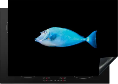 Produktbild von KitchenYeah© Herdabdeckplatte Fische - Meerestiere - Schwarz , 75x52cm, Küche Deko, Glaskeramikkochfeld Herdabdeckung, Abdeckplatte fùr Kochfeld