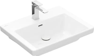 Zdjęcie produktu dla Villeroy & Boch Subway 3.0 - Umywalka 600x470 mm, z przelewem, z otworem na baterię, CeramicPlus, biel alpejska 4A7060R1