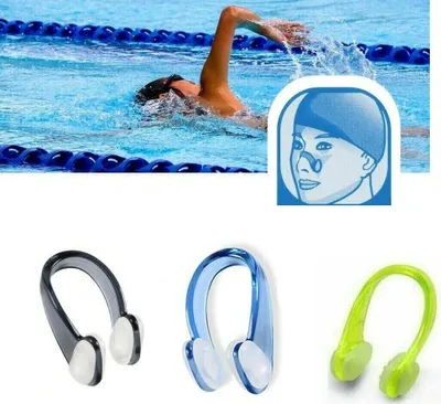 Produktbild von 3 Stück Schwimmen Nasenklammer Tauchen Beschuetzer Kunststoff Nasenklammer blau,schwarz ,gelb