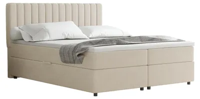 Produktbild von Boxspringbett 160x200 EVEREST, mit Topper, mit Bettkästen,  Doppelbett, Beige