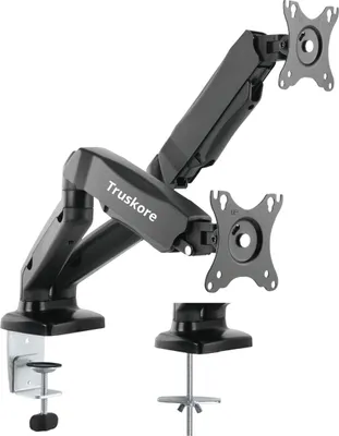 Produktbild von Truskore Dual Monitor Arm - Monitorhalterung für 13-32 Zoll - Verstellbar - Universal - Schwarz