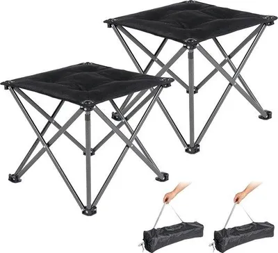 Produktbild von Famanu Campingstuhl ultraleicht, faltbar, tragbar mit Tragetasche - schwarz