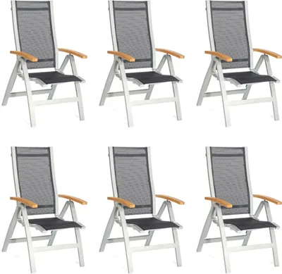 Produktbild von Sonnenpartner Florida 6er-Set Klappsessel Klappstuhl Alu silber/Textilen schwarz