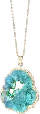 Obrázok produktu pre Prírodný náhrdelník GEODA crystal MINERÁLY Amulet 2,5-3,5 cm ZELENÝ