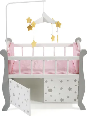 Produktbild von Bayer Chic 2000 Puppenbett mit Mobile in Stars grau