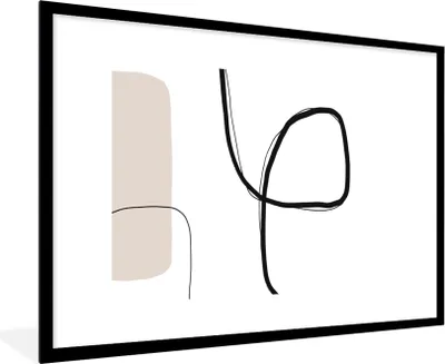 Produktbild von MuchoWow® Gerahmtes Poster Abstrakt - Pastell - Minimalismus 90x60 cm - Poster mit Schwarzem Bilderrahmen Wandposter Rahmen Foto Bilder - Wanddekoration - Fotos