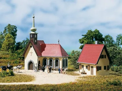 Produktbild von Auhagen 14461 N Dorfkirche mit Pfarrhaus