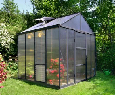 Image de Serre de jardin 5.7m² gris anthracite - Palram - 702400 - glory
