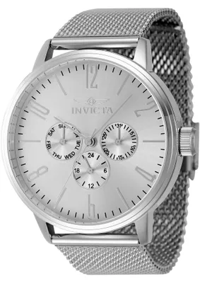 Produktbild von Invicta Specialty 47118 Herren uhr - Wasserdicht - Analog - Quarzuhrwerk - Edelstahl mit silbernen zifferblat - 44mm