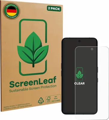 Produktbild von 2x ScreenLeaf Schutzfolie für Nothing Phone (3) nachhaltiger Displayschutz Display Schutz Folie Klar Transparent