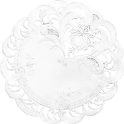 Zdjęcie produktu dla Serwetka, elegancka, haftowana serwetka do koszyka wielkanocnego, biała, 30 cm