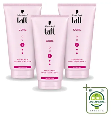 Productafbeelding van 3 x Taft Styling Balm voor Krullen - voor gedefinieerde krullen - 150 ml - Voordeelverpakking - 3 stuks