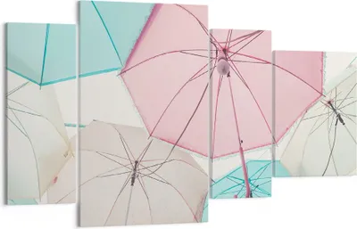 Produktbild von Bild auf Leinwand - Leinwandbild - Regenschirme Glühbirne Improvisation - 120x70cm - Wand Bild - Wanddeko - Leinwanddruck - Bilder - Kunstdruck - Leinwand bilder - Wandkunst - DL120x70-2887