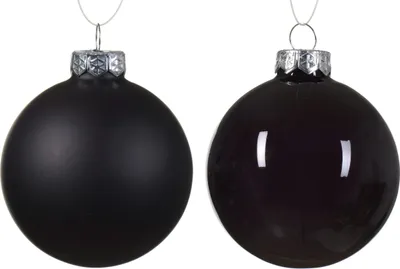 Produktbild von Weihnachtskugeln Glas 5-7cm 21er Set - Schwarz