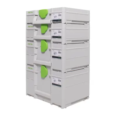 Produktbild von Festool Systainer Set SYS3 M 237 ( 204843 ) + SYS3 M 112 ( 204840 ) + SYS3 M 137 ( 204841 ) + SYS3 M 187 ( 204842 ) Werkzeugkoffer koppelbar