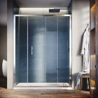 Immagine prodotto di Porta scorrevole per doccia 130 cm x 185 cm Vetro ESG Cabina doccia Porte scorrevoli per doccia Parete doccia Porta per nicchia Doccia Porta per doccia Vetro di sicurezza temperato Altezza: 185 cm