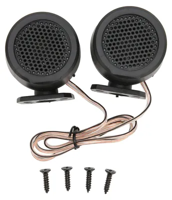 Immagine prodotto di 2 tweeter a cupola per auto, 500 W, 4 ohm, condensatore integrato, altoparlanti con eccellente qualità del suono