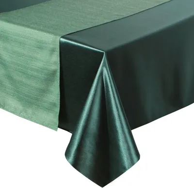 Immagine prodotto di EUROFIRANY | Tovaglia - Runner da tavola - Set di 2 - 140 x 220 cm - Verde - Tovaglia - Lucida