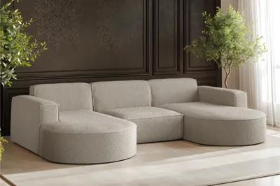 Produktbild von Kaiser Möbel Ecksofa, Couch , Sofa U-form Modena Studio U stoff Quelle Dunkelbeige
