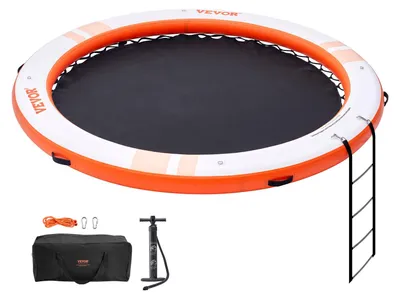 Produktbild von Schwimminsel - Schwimmplattform - Schwimmflügel - Wasserliege - Aufblasbare Schwimminsel - Bereich mit Trampolin - Durchmesser: 3 Meter