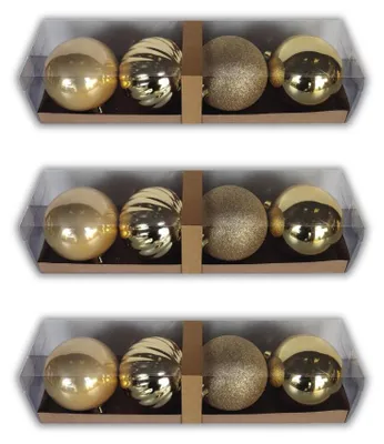 Image de Boules de Noël rouges, diamètre 8 cm, lot de 12 pièces, décorations de Noël pour sapin, décorations festives pour la maison