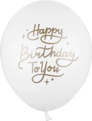 Produktbild von Luftballons 30 cm, Happy Birthday To You, Pastell Reinweiß (1 Packung / 50 Stück)
