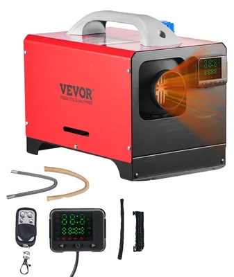 Productafbeelding van VEVOR Diesel Luchtverwarmer 12-24V 5-8KW, Snel verwarmende luchtverwarmer met afstandsbediening en zwarte LCD-schakelaar en voorverwarmingsfunctie, geluidsarm, voor camper, vrachtwagen, boot, trailer