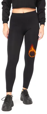 Produktbild von Bellivalini Damen Thermo Leggings Gefüttert für Winter Warme Apre Ski BLV50-320 (Schwarz, M)
