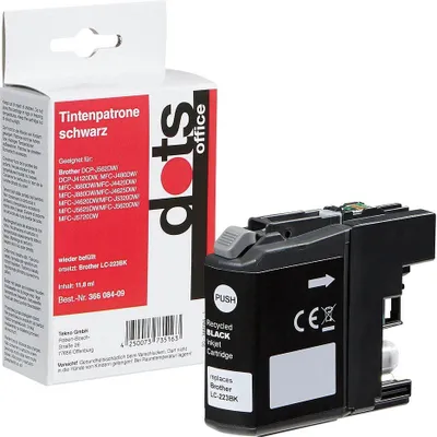 Produktbild von dots schwarz Druckerpatrone kompatibel zu brother LC-223BK