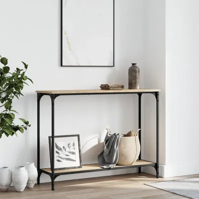 Produktbild von （Robust Möbel）Konsolentisch - modernes Design - Flurtisch/Beistelltisch - Sonoma-Eiche 101x30,5x75cm Holzwerkstoff NEU443730 - Konsolentische