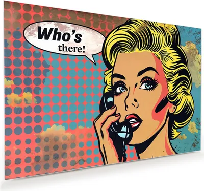Produktbild von Glasbild 45x30cm in XXL für Wohnzimmer, Schlafzimmer Motiv Telefonierende Frau
