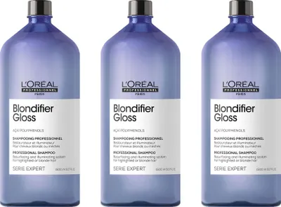 Produktbild von Serie Expert Blondifier Gloss Glanz Shampoo 3x1500 ml