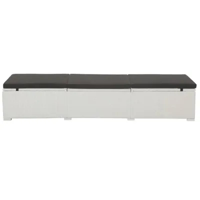 Immagine prodotto di vidaXL Lettino prendisole con rivestimento nero in polyrattan bianco