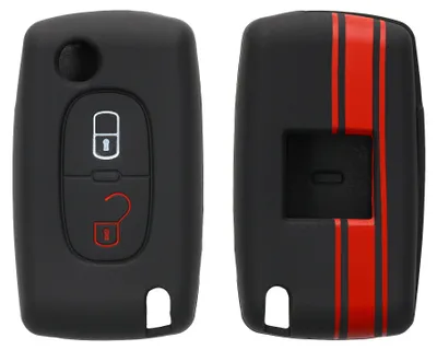 Produktbild von kwmobile Schlüsselhülle für Peugeot Citroen 2-Tasten Klapp Autoschlüssel Hülle - Autoschlüssel Schlüssel Hülle aus Silikon - Schlüsselschutz Gehäuse