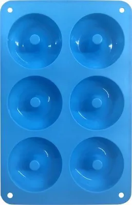 Produktbild von Jumadas Donut-Maker – Donut-Form \ Blau \ Silikon \ 6 Donuts Ø7cm \ Hohe Qualität \ Antihaftbeschichtung \ Backen Sie Ihre eigenen Donuts \ Donut-Maker
