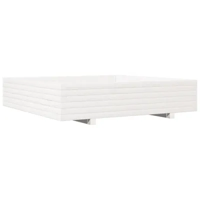 Produktbild von vidaXL Pflanzkübel Weiß 110x110x26,5 cm Massivholz Kiefer