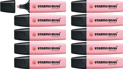 Produktbild von Textmarker - STABILO BOSS ORIGINAL Pastel - 10er Pack - rosiges Rouge