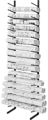 Immagine prodotto di VEVOR Scaffale per la conservazione delle cianografie, Scaffale per la presentazione dei poster appeso con 16 livelli, Supporto verticale per file in rotolo di cianografie 2 rotoli/giri, Scaffale per la conservazione di file in rotolo di cianografie per poster in cartoncino