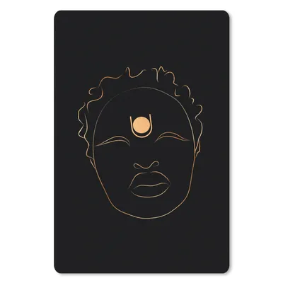 Produktbild von MuchoWow® Mauspad Mousepad Frau - Gold - Schwarz - Strichzeichnung 40x60 cm - Mousepads - Maus Mat - Pad - Mausunterlage - Schreibtisch Accesoire
