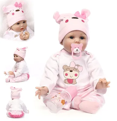 Produktbild von Puppe im Reborn-Stil – 22 Zoll groß, sehr lebensecht, mit magnetischem Schnuller