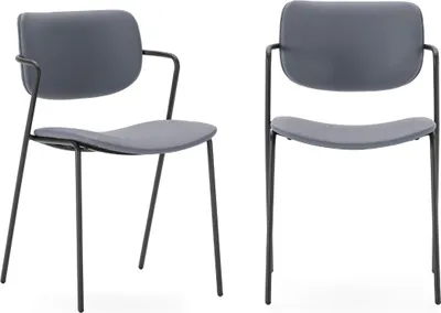 Immagine prodotto di Calicosy - Set di 2 sedie con gambe in metallo nero L49 cm - MAIKA