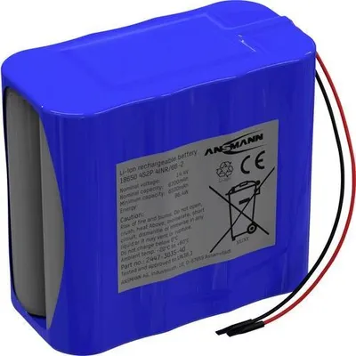 Immagine prodotto di Ansmann 4S2P Akkupack 8x 18650 Kabel Li-Ion 14.4V 6700mAh 14.54 V 6700 (2447-3035-40)