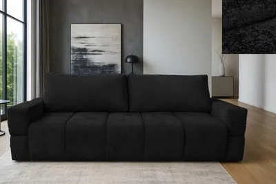 Produktbild von Schlafsofa 150x200 Rivello Nordelo mit Bettkasten Stoff Trenza Schwarz
