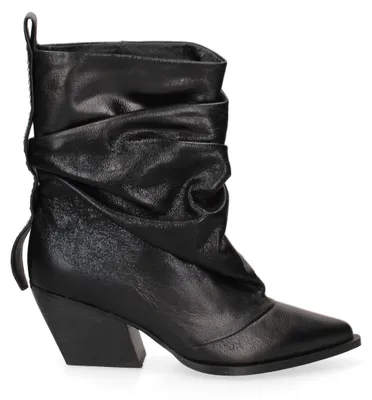 Produktbild von Damen Stiefelette Veridia Nova echtes Leder Blockabsatz schwarz elegant casual Black B 36