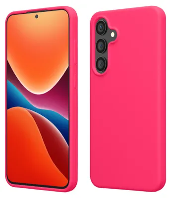 Produktbild von kwmobile Handyhülle für Samsung Galaxy S23 FE Hülle - Case Silikon - Kabelloses Laden - Schutzhülle Cover in Neon Pink