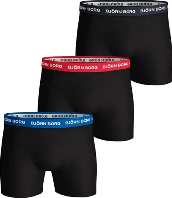 Produktbild von Björn Borg - Herren - Boxershorts Aus Baumwoll-Stretch, 3er-Pack - Blau/Rot/Schwarz - Gr. M