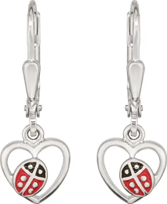 Produktbild von NKlaus Paar Ohrhänger Marienkäfer 925 Sterling Silber 9x8mm Damen Kinder Ohrringe 14574