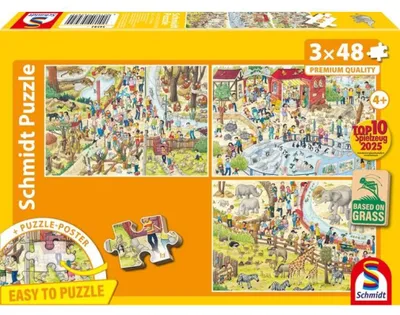 Image de Schmidt Spiele 56582, 48 pièces, ZOO, 3 ans/ans