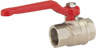 Produktbild von Messing-Kugelhahn IG 33,3mm (G 1") (silber/rot)