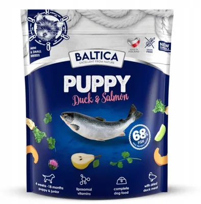 Imagen del producto de BALTICA, alimento seco para cachorros de razas pequeñas, sabor a pato con salmón, 1 kg